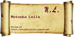 Motoska Leila névjegykártya